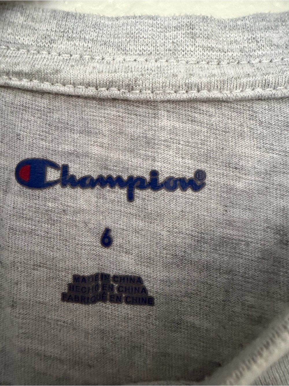 Champion Kids Boys Size 6 Gray Graphic Short Sleeve T-Shirt Crew Neck Heathered - Picture 4 of 9